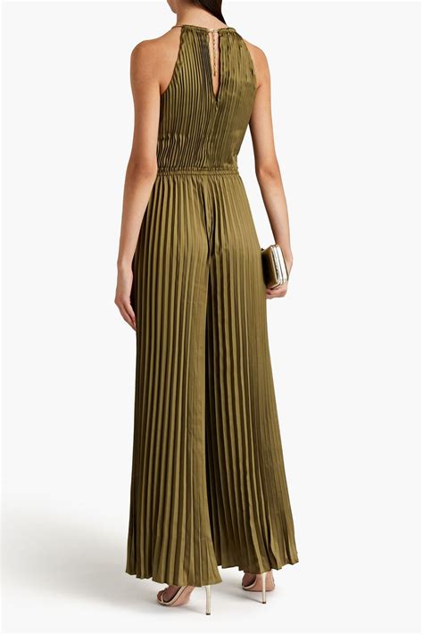 michael kors black jumpsuits|Michael Kors pleated jumpsuit.